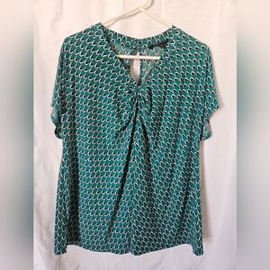 Teal Patterned Women's Top